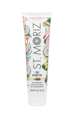 Бронзатор с легким эффектом загара St Moriz Shimmer 1 Day Tan Coconut Paradise, 150 мл